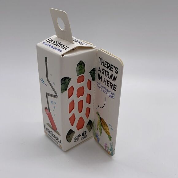 NWT FinalStraw Reusable Stainless Steel Foldable Straw - Coral - Picture 6 of 7